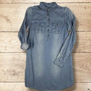SO Brand Long Sleeve Denim Shirt Dress Juniors‎ Size XS Blue